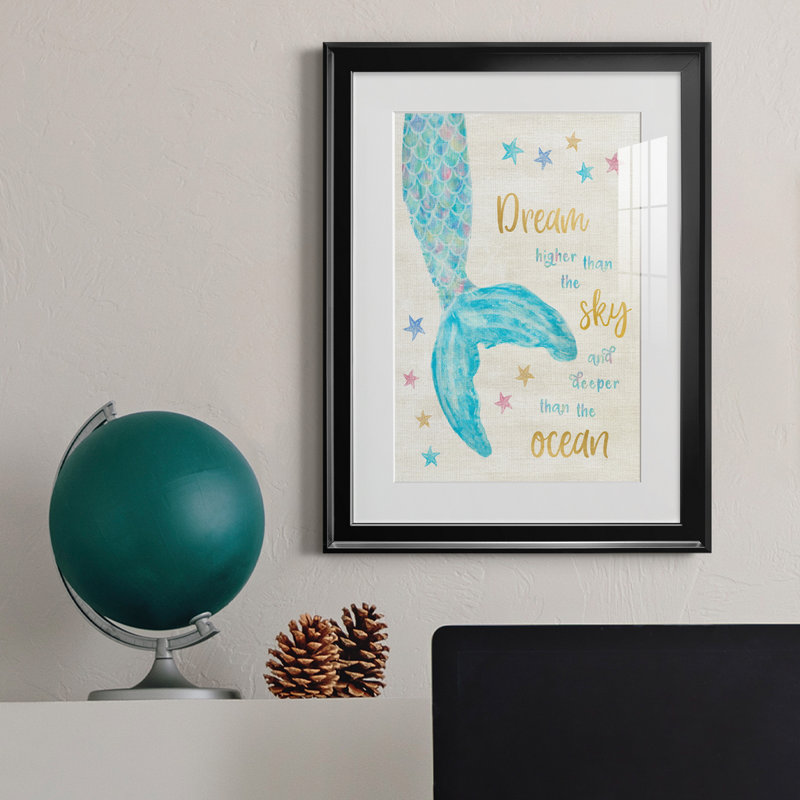 Mermaid Dream - Peinture encadrée, Noir, H 22,5 po x l 30,5 po x P 1,5 po