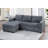 Modern Contemporary Style 2pc Sectional Sofa Right Arm Chaise Left Arm Sofa Plastic Legs Corduroy Upholstered-87140643