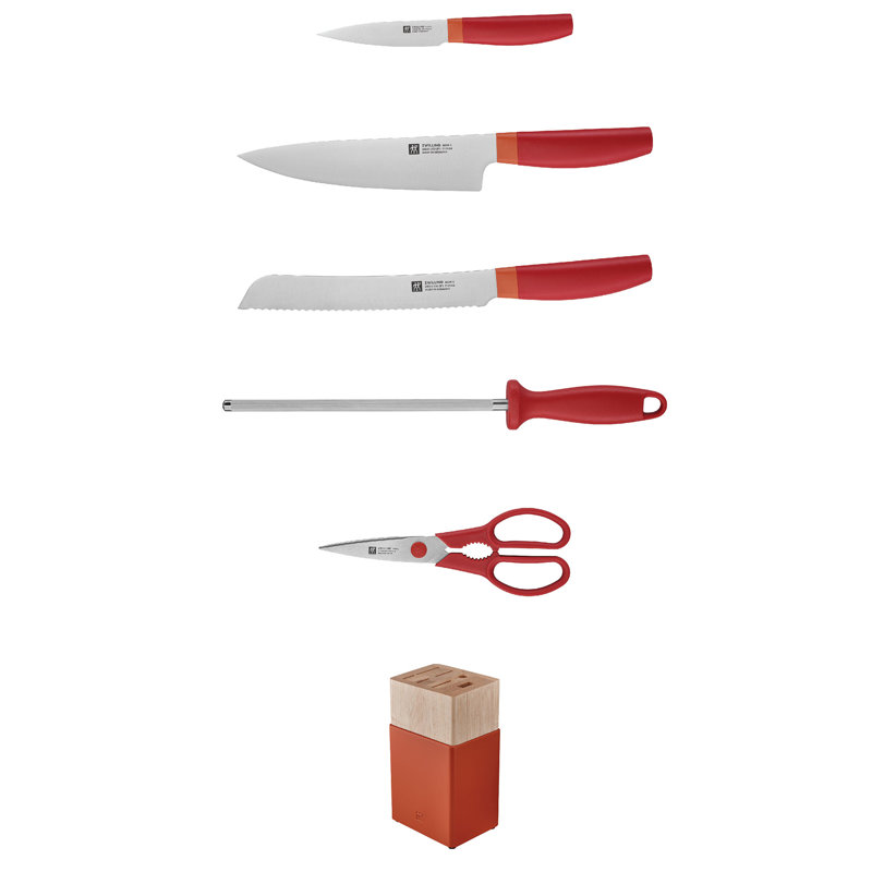 Zwilling Now S 6-piece Knife Block Set, Granada Orange