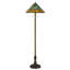 Lampe sur pied Eli Tiffany avec libellule peinte à la main, laiton 63 po