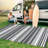 Waterproof Outdoor Rug Reversible Plastic Straw Rug, Modern Striped Outside Mat, UV-Resistant Camping Rug, Outdoor Carpet for Porch, Deck-815301478