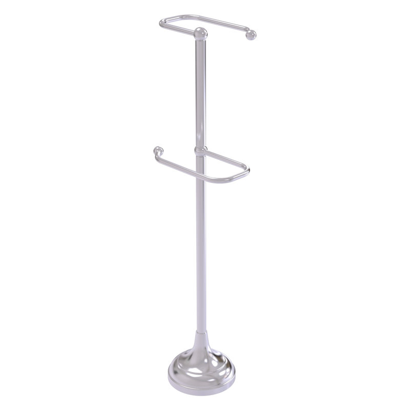 Porte-papier hygiénique sur pied 2 rouleaux, Chrome satiné