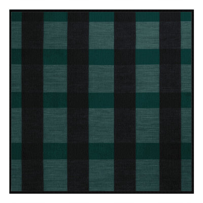 Machine Washable Checkered Black Area Rug