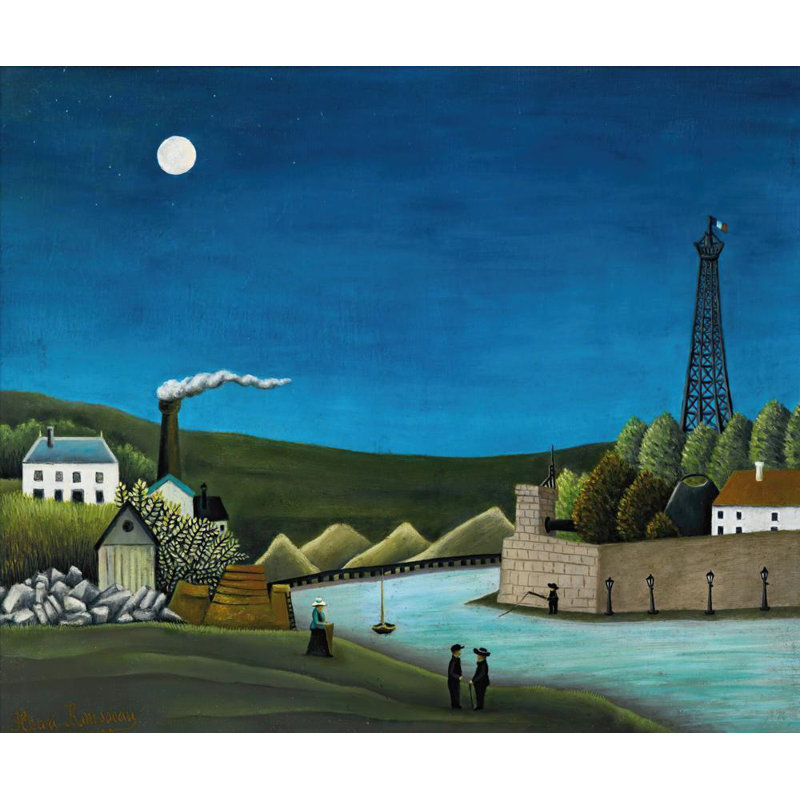"La seine à Suresnes" par Henri Rousseau - Toile tendue avec châssis, H 40 po x l 28 po
