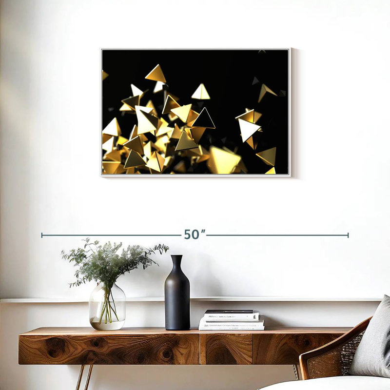Golden Pyramids, Cadre flottant blanc, 31 po x 21 po