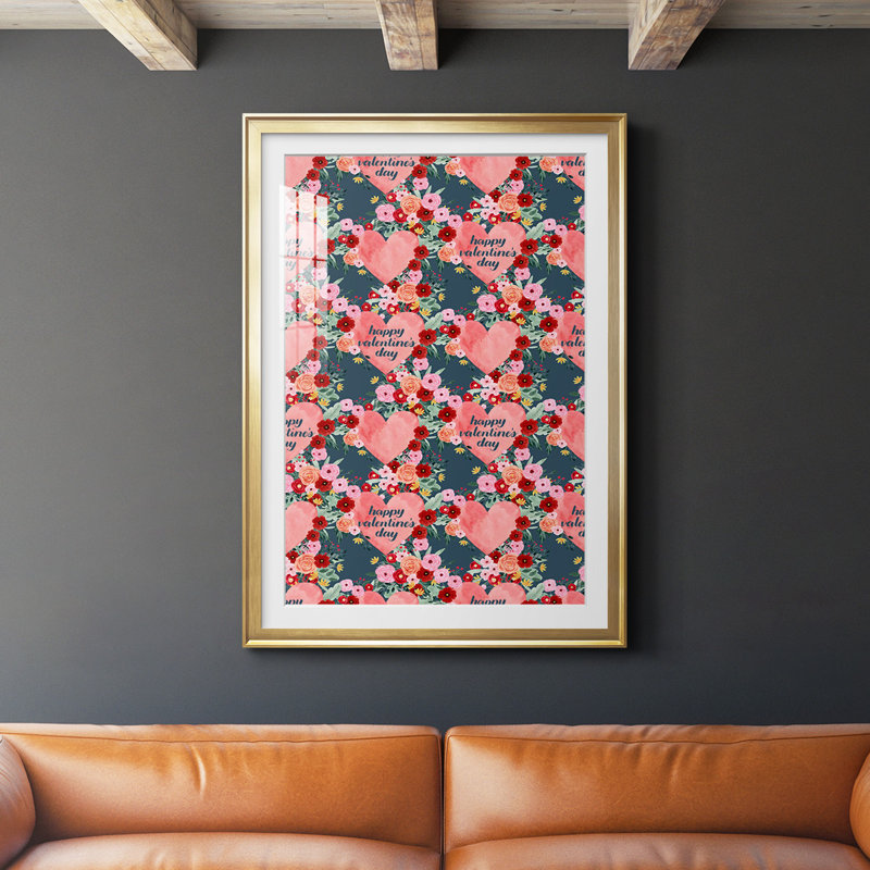 " Sweet Hearts Collection E ", 42.5" H x 30.5" W, Gold