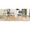 Chaises de salle à manger rembourrées 2 pièces Mid-Century en naturel + gris, attrait chic rétro, structure en bois d'hévéa, confortable pour les chaises modernes, pieds emblématiques et sièges