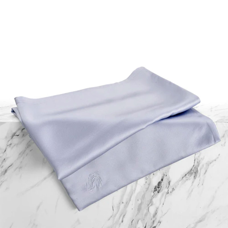 Sleepgram Regular Breathable Cooling Grade 6A Silk Pillowcase, Gray, King