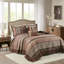Ensemble de couvre-lit réversible en jacquard 5 pièces Red King-128954437-128954436