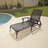 1-Piece Reclining Aluminum Lounge Chair with Wheels,Weatherproof Outdoor Patio Chair for Poolside-1476512386