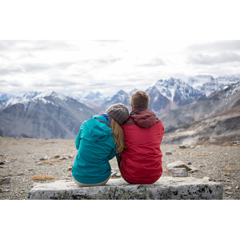 Young Couple On Moutain Top by Swissmediavision - No Frame Art Prints on Canvas, 61cm H x 91cm W