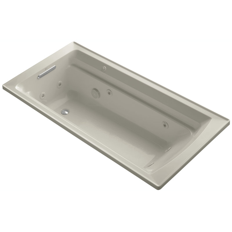 Archer 72" x 36" Drop in Whirpool Acrylic Bathtub, Sandbar