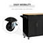 Îlot de cuisine mobile avec rangement 47,64 po Kohn, chariot de cuisine avec plateau en bois, tiroirs de rangement, armoires à 3 portes, tablettes réglables et porte-serviettes-1736653171