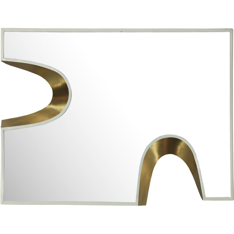 Miroir mural Bulow, 38 po x 28 po, Crème / doré