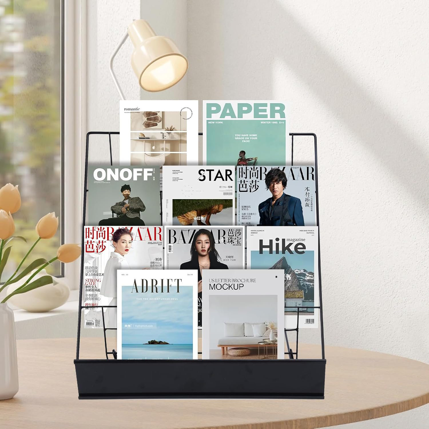 Everly Quinn Rack, Book Display Rack, Tabletop Magazine Display Racks ...