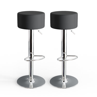 Abital Swivel Upholstered Adjustable Height Counter Stool with Metal Frame