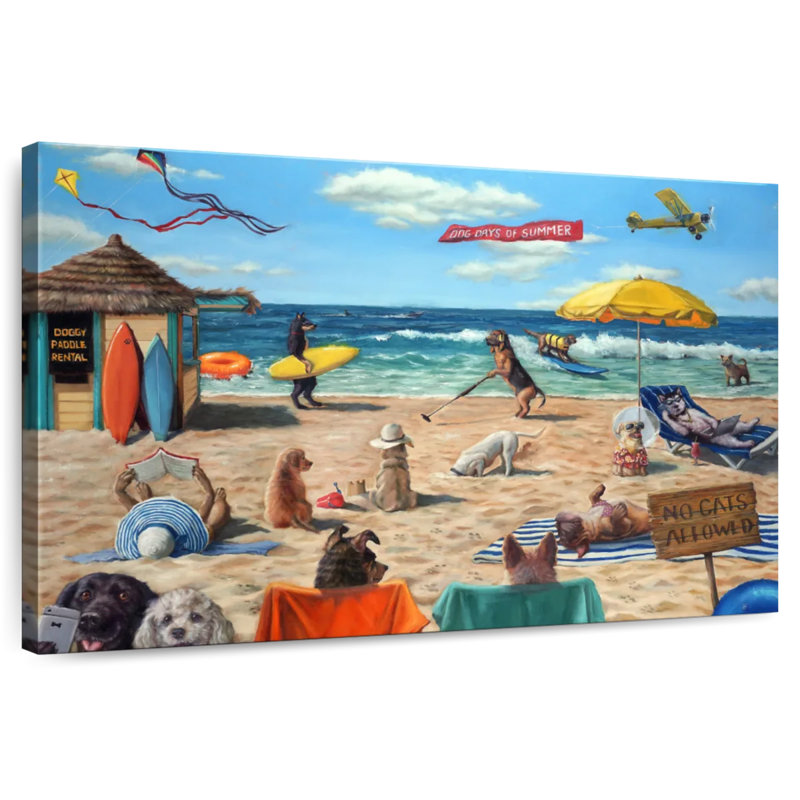 Chien de plage, H 8 po x l 12 po