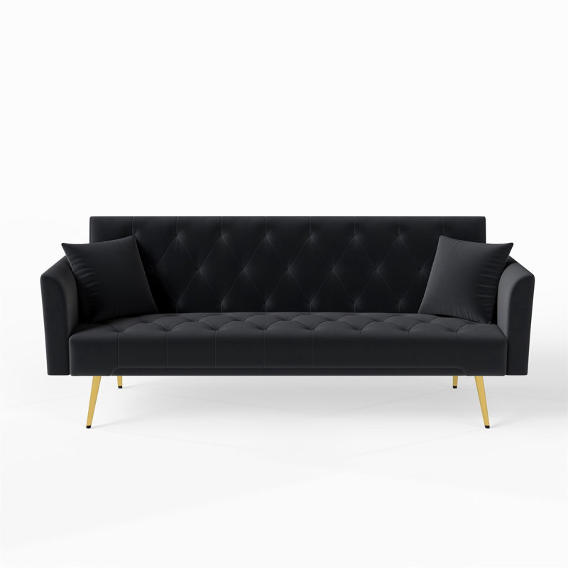 Canapé-lit pliable de 73 pouces, Noir