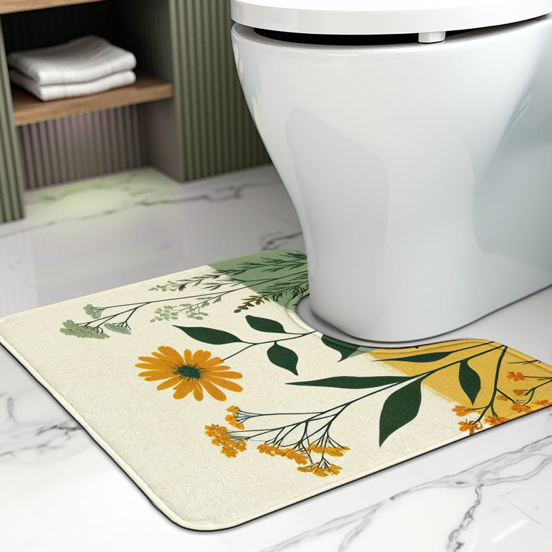 Tapis de salle de bain en U 20 po Botanical Green