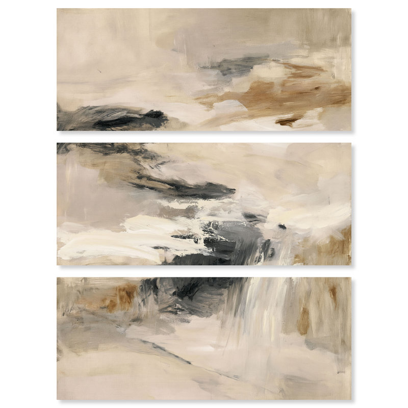 Ensemble de décoration murale bohème Desert Gale I sur toile, par Art Remedy, châssis entoilé, 48 x 20 pouces