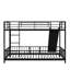 Twin Over Twin Size Metal Bunk Bed With Slide-1862079570