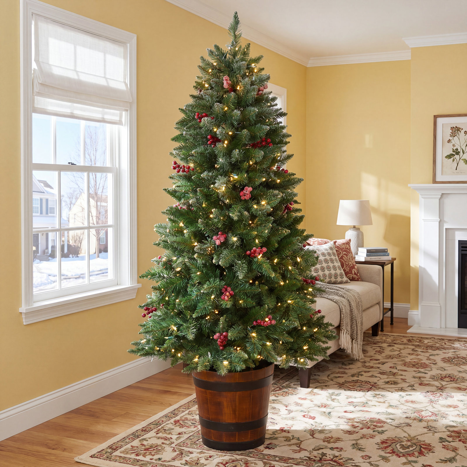 60' Lighted Artificial Spruce Christmas Tree