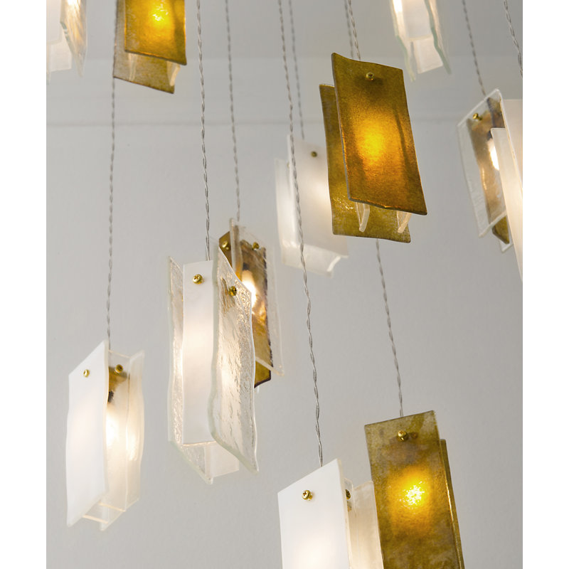 13 - Light Pendant, Black, 19, 48" H x 30" W x 12" D
