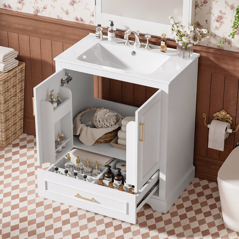 Meuble-lavabo 30 po avec lavabo, Blanc