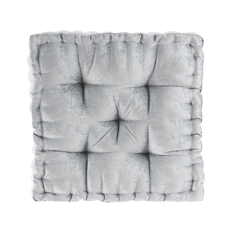 Coussin de sol carré en poly chenille gris 20 po x 20 po, Gris