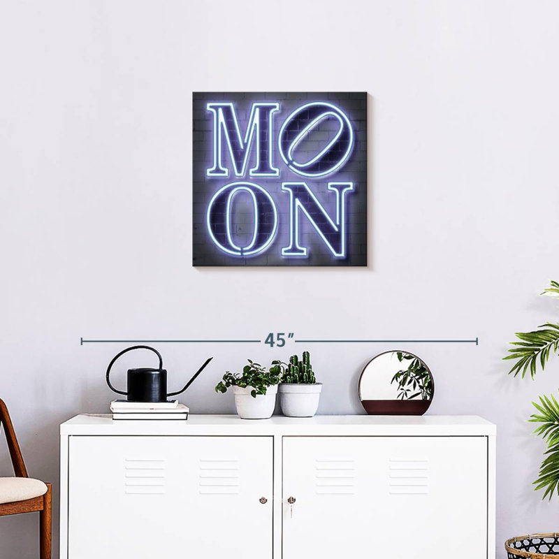Neon Moon, 20" H x 20" W