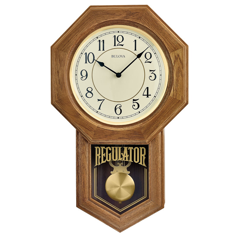 Thomaston Solid Wood Pendulum Wall Clock with Chime, C3545