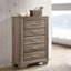 Commode de chambre à 5 tiroirs en taupe délavé