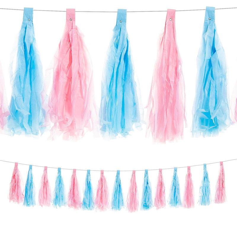 Guirlande de pompon bleu 0,9 pi
