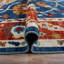 Tapis en laine bleu marine 8 pi 1 po x 10 pi 1 po one-of-kind-noué la à la main new age oushak Kirrily
