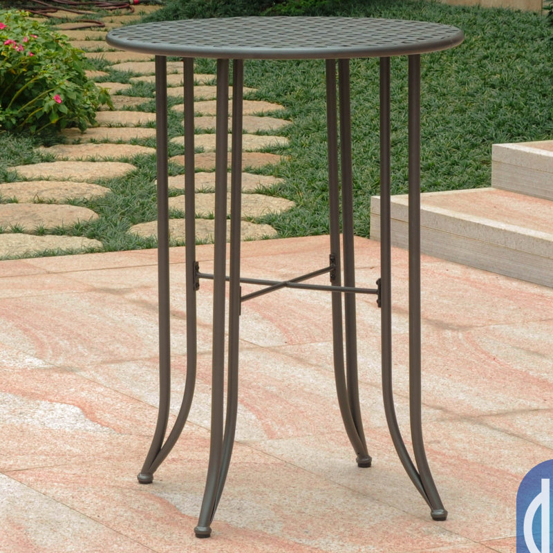 Doric Round Metal Outdoor Bar Table , in. W 30'' in. D, Matte Brown