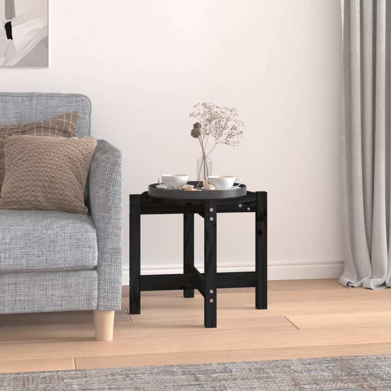 Wrigley Solid Wood Four Leg Coffee Table, 45cm H x 52.5cm W x 52.5cm D, Black
