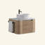 Meuble-lavabo de salle de bain avec lavabo, armoire murale avec porte-serviettes gratuit, conception de lavabo simple en céramique blanche de Carrare, sans bonde ni robinet, pré-assemblé