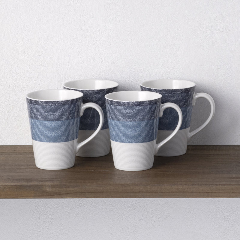 Tasses à poser 12 oz. Noritake, 4, Bleu marine