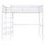 Lit mezzanine simple à 4 tablettes, blanc - Maximisez votre lit en métal avec tablettes de rangement, magnifique-1863269226