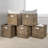 Burtrum Classic Farmhouse Handwoven Hyacinth Collapsible Storage Cube Baskets with Handles-980076520-980076521