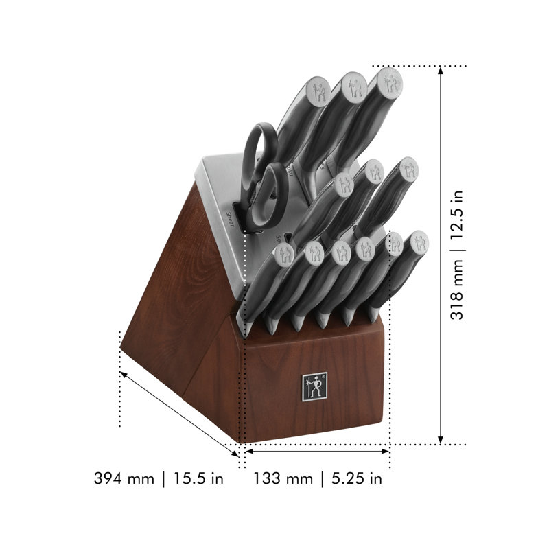HENCKELS Graphite 14-Piece Self-Sharpening Block Set - Brown