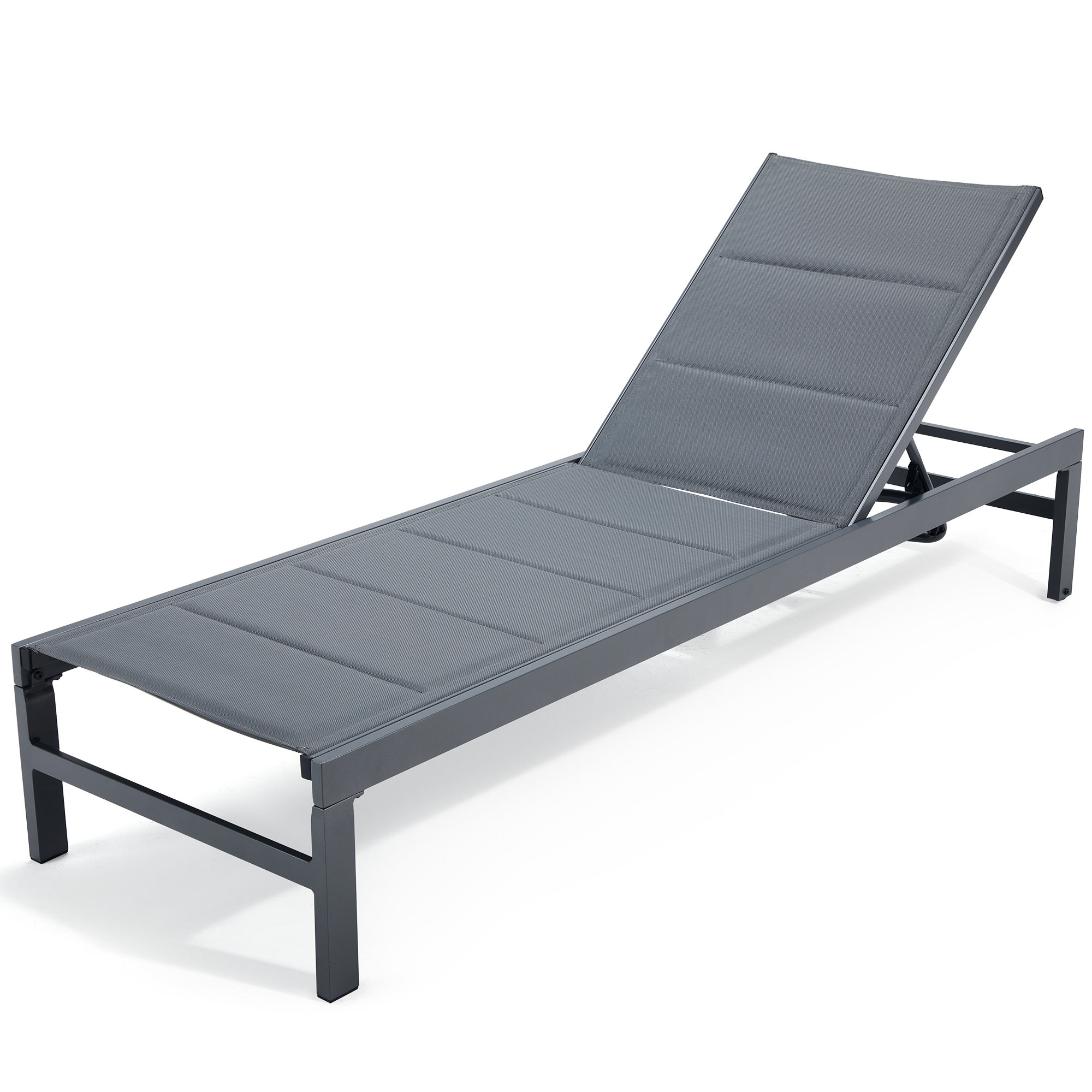 Aluminum Outdoor Chaise Lounge, Gray