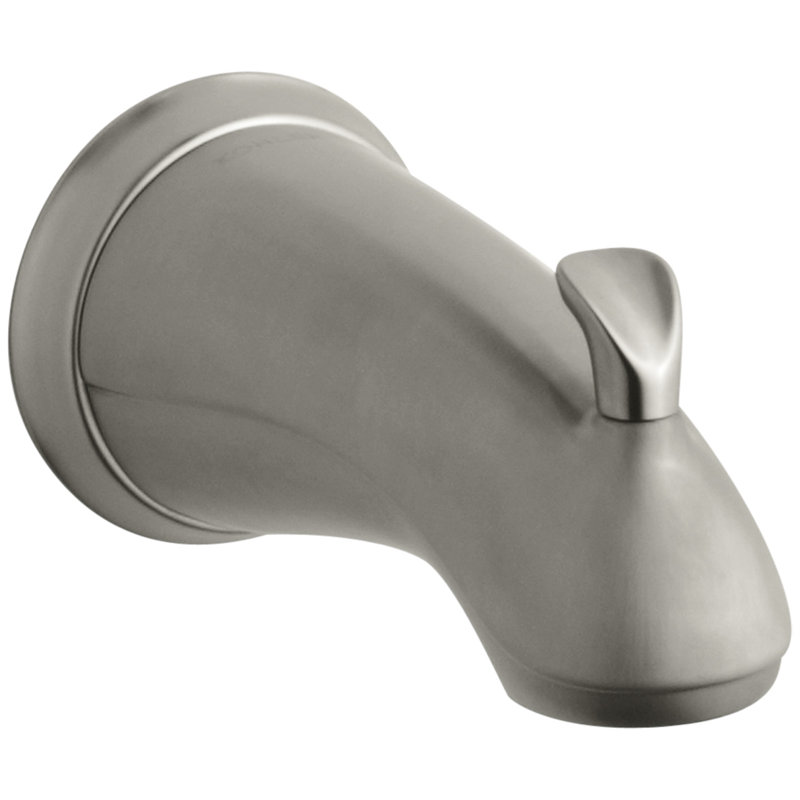 Bec de baignoire Forte avec inverseur sculpté et raccord 1/2 "Npt, Nickel brossé éclatant