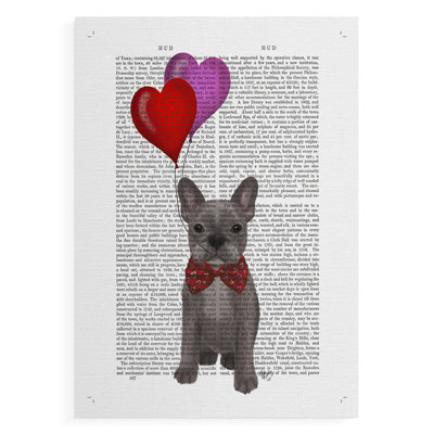 French Bulldog and Balloons -Canvas Print Only - NOT FRAMED
