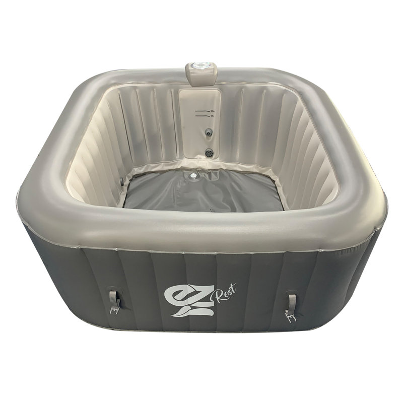4-Seat Inflatable Pool Spa - Portable Hot Tub Spa with Light and Remote Control