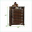 Ensemble de chambre à coucher très grand lit 5 pièces en bois d'acacia massif brun noyer foncé avec tête de lit capitonnée en marbre | Bois | Lits standard