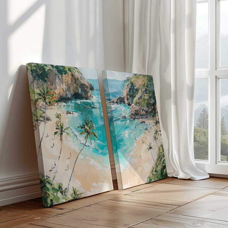 Ensemble de 2 reproductions sur toile Costa Soreno, 12 po x 8 po, Toile tendue