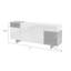 Arguelles Modern 3-Door Sideboard With White Marble-Effect Tempered Glass And Black Open Shelving