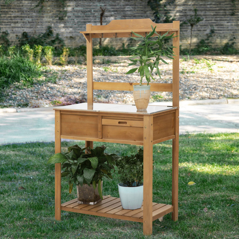 Aaliyaa Wood Potting Bench