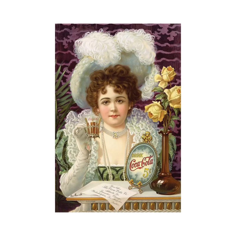 «1890s Coca-Cola», publicité sur toile tendue, H 26 po x l 18 po x 1,5 po